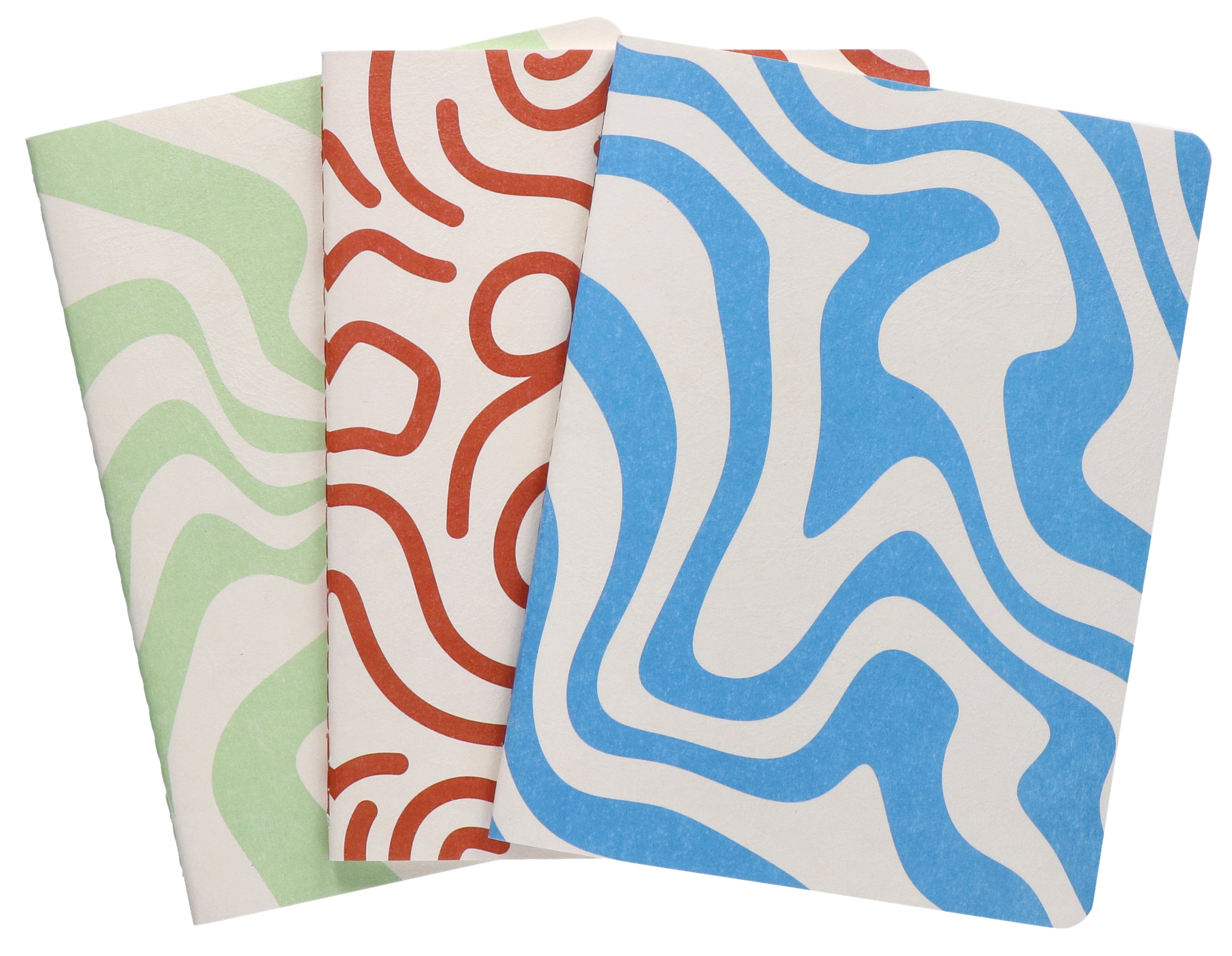 Textured Paper Journal (3-Pack) – 6x8” Fabric-Covered Notebook, 60 Lined Sheets, Lay-Flat Design with Rounded Edges, Includes Stickers & Stencils