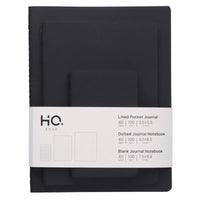 Center Stitched 3 Size Pack- Black Imported Paper | Black Imported Paper|60 each pages each |Dotted / Blank |, Round Edge