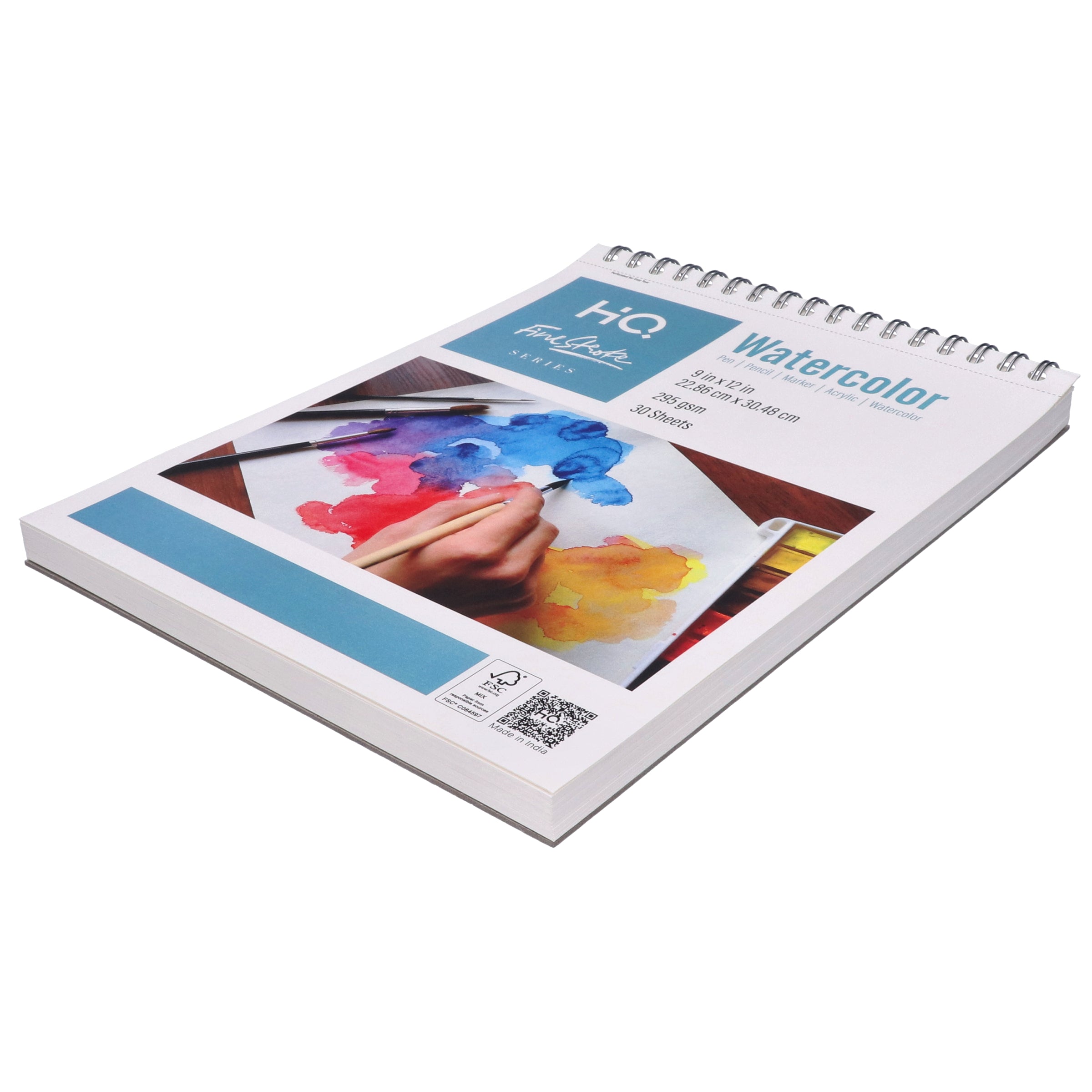 Watercolor Sketch Pad | 8.26x11.69 Inch, 30 Sheets, 295 GSM | Suitable for Pen, Pencil, Marker, Acrylic & Watercolor | Ideal for Artists & Students