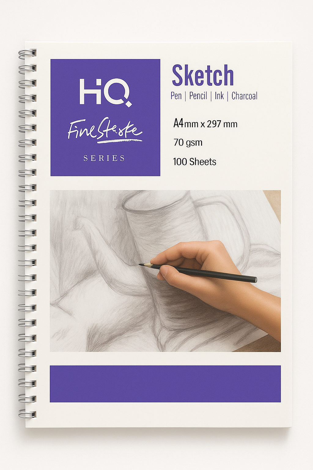 Sketch Wiro Pad | 8.26x11.69 Inch, 100 Sheets, 70 GSM | Perfect for Students, Hobbyists & Professional Artists