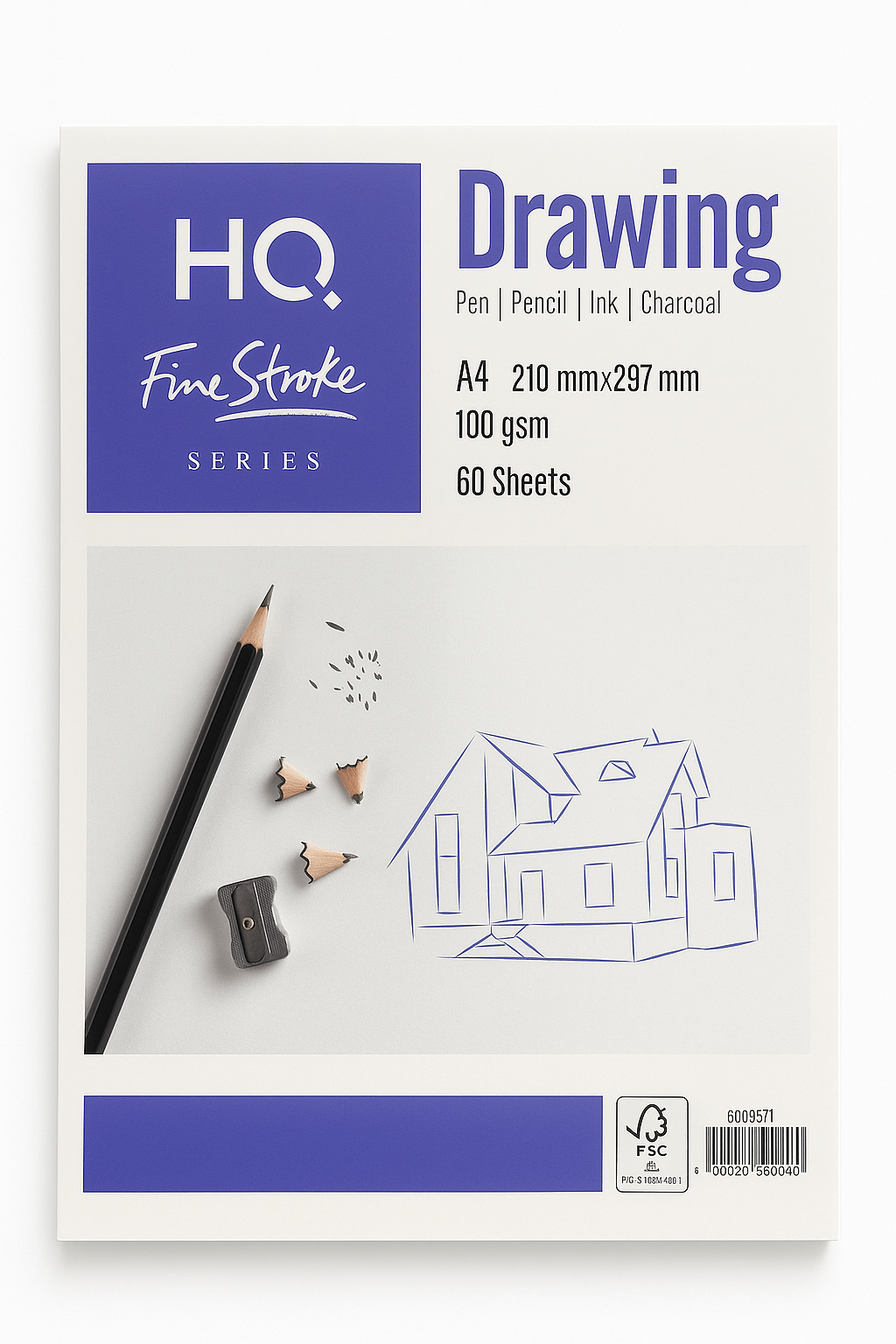 Drawing Sketch Pad | 8.26x11.69 Inch, 60 Sheets, 100 GSM | Suitable for Pen, Pencil, Ink & Charcoal | Ideal for Artists & Students