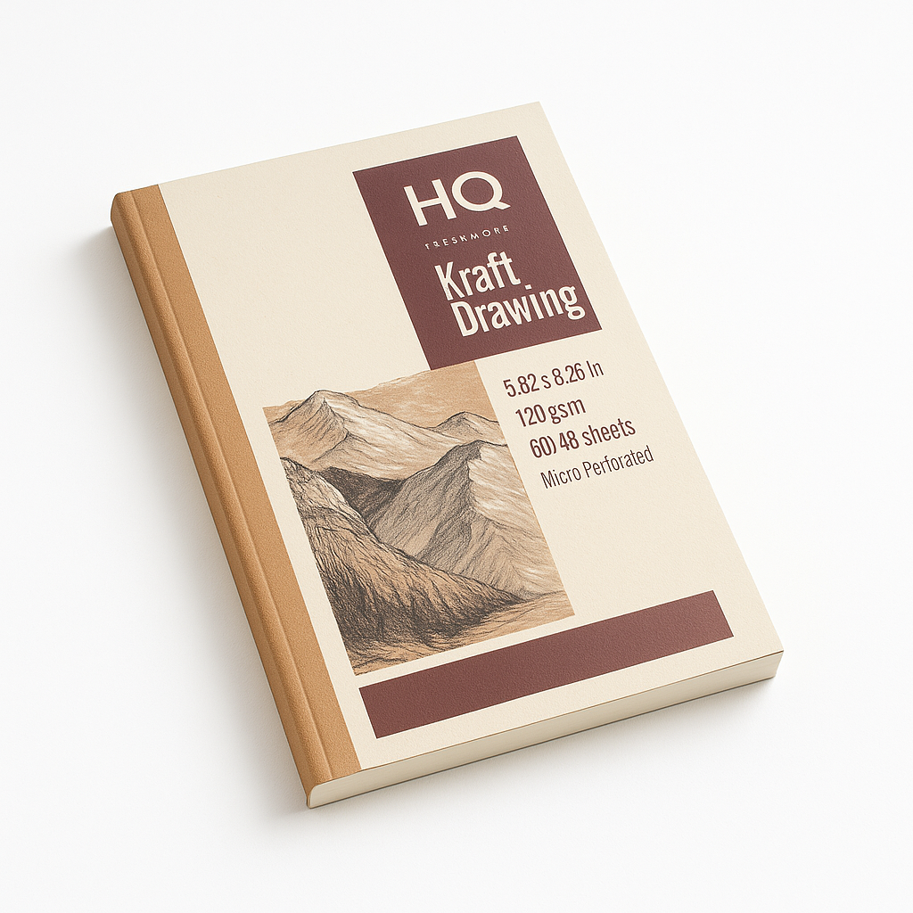 Black & Kraft Paper Book (Pack of 2) | 5.82x8.26 Inch, 64 & 48 Sheets, 120 GSM | Micro-Perforated | For Color Pencils, Pastels, Markers & Crayons