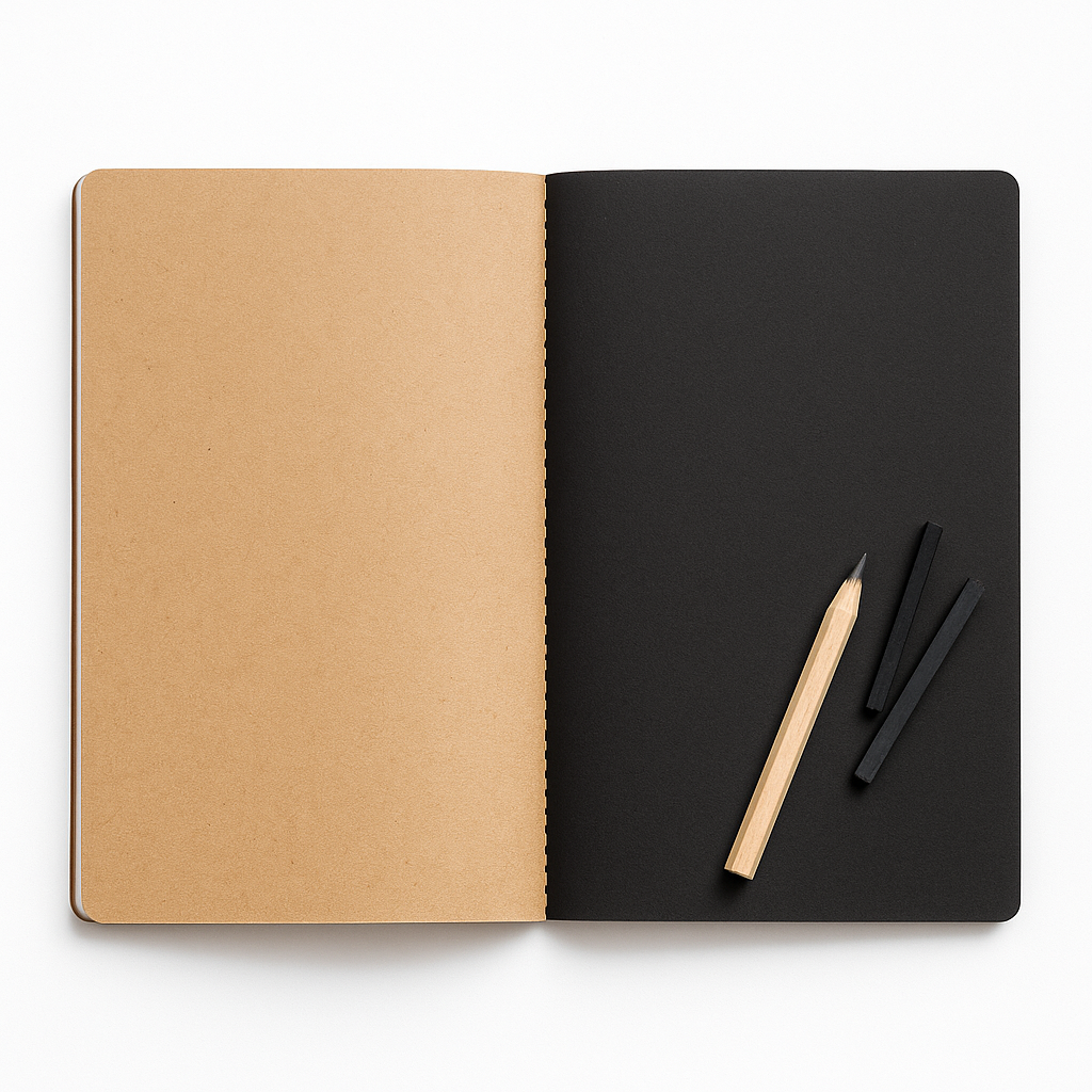 Black & Kraft Paper Book (Pack of 2) | 5.82x8.26 Inch, 64 & 48 Sheets, 120 GSM | Micro-Perforated | For Color Pencils, Pastels, Markers & Crayons