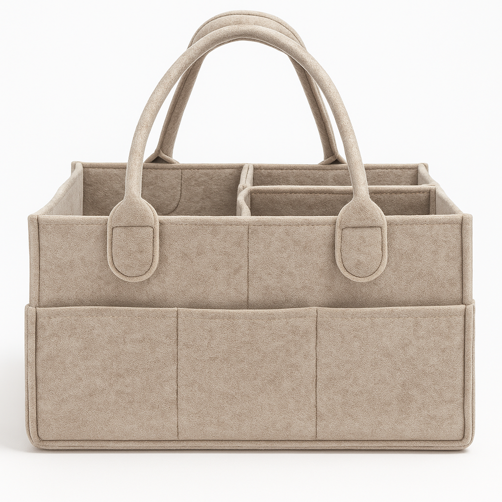 Diaper Caddy Organizer for Baby – Portable Nursery Storage Basket, Newborn Essentials Tote for Diapers, Wipes & Creams – Car/Changing Table/Stroller Use – 33.5 × 23 × 18.5 cm (13.2" × 9.1" × 7.3")