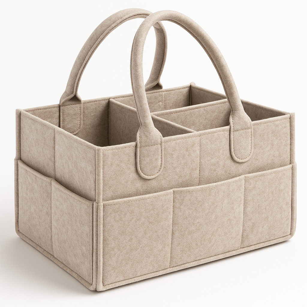 Diaper Caddy Organizer for Baby – Portable Nursery Storage Basket, Newborn Essentials Tote for Diapers, Wipes & Creams – Car/Changing Table/Stroller Use – 33.5 × 23 × 18.5 cm (13.2" × 9.1" × 7.3")