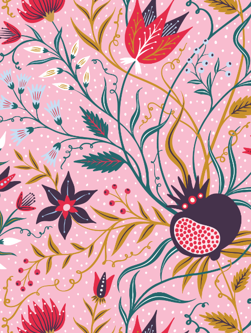 Fabric Embroidery Journal (Lined) – 6×8, 160 Pages, Rounded Edges, Bonus Stickers & Stencils -Floral