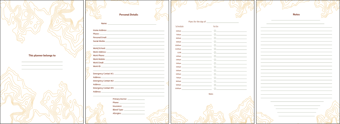 Undated Weekly Planner - 11.4x10.1” PU Thermoplastic Notebook, 100 Lined Sheets, Includes Stickers, Stencils, Manual & Silica Gel