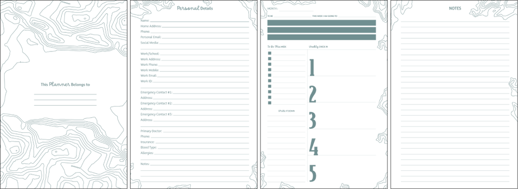Undated Weekly Planner - 11.4x10.1” PU Thermoplastic Notebook, 100 Lined Sheets, Includes Stickers, Stencils, Manual & Silica Gel