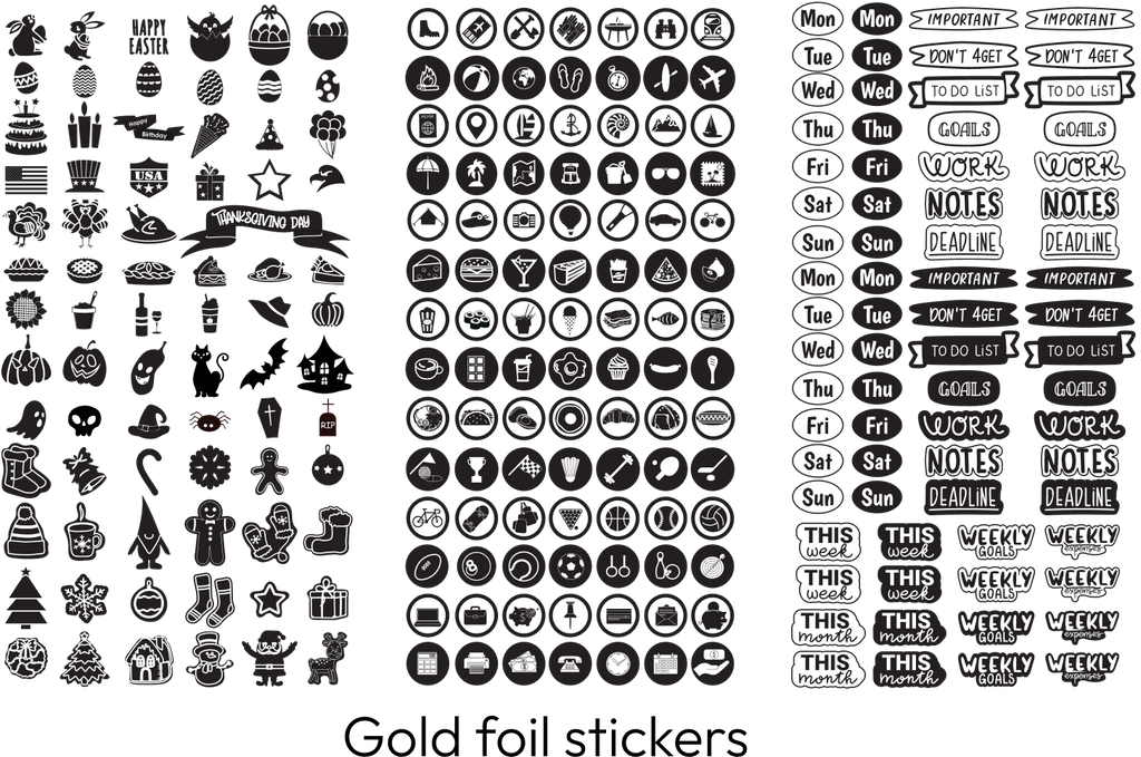 Center Stitched 3 Size Pack- Black Imported Paper | Black Imported Paper|60 each pages each |Dotted / Blank |, Round Edge