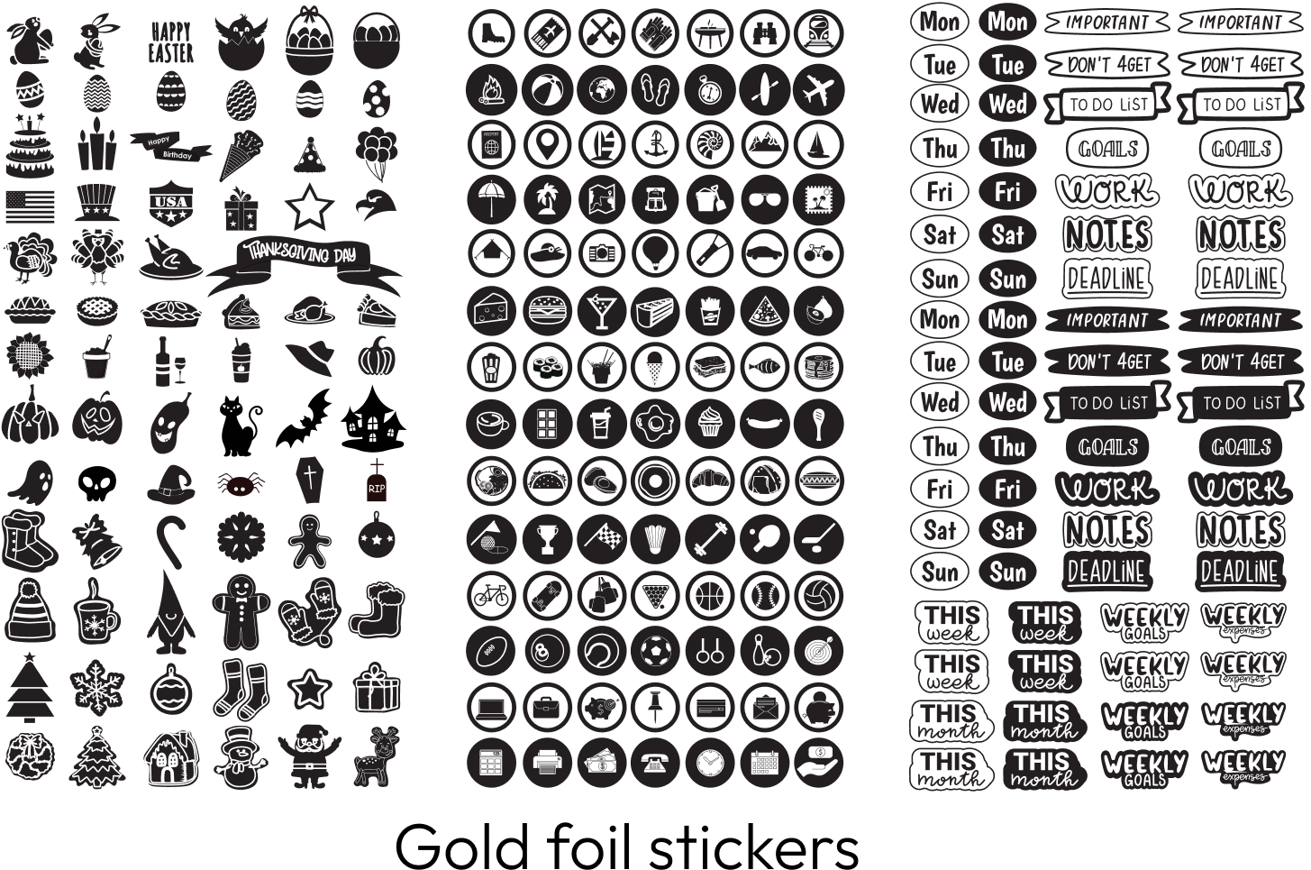 Center Stitched 3 Size Pack- Black Imported Paper | Black Imported Paper|60 each pages each |Dotted / Blank |, Round Edge