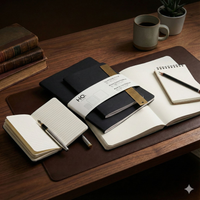 Center Stitched 3 Size Pack- Black Imported Paper | Black Imported Paper|60 each pages each |Dotted / Blank |, Round Edge