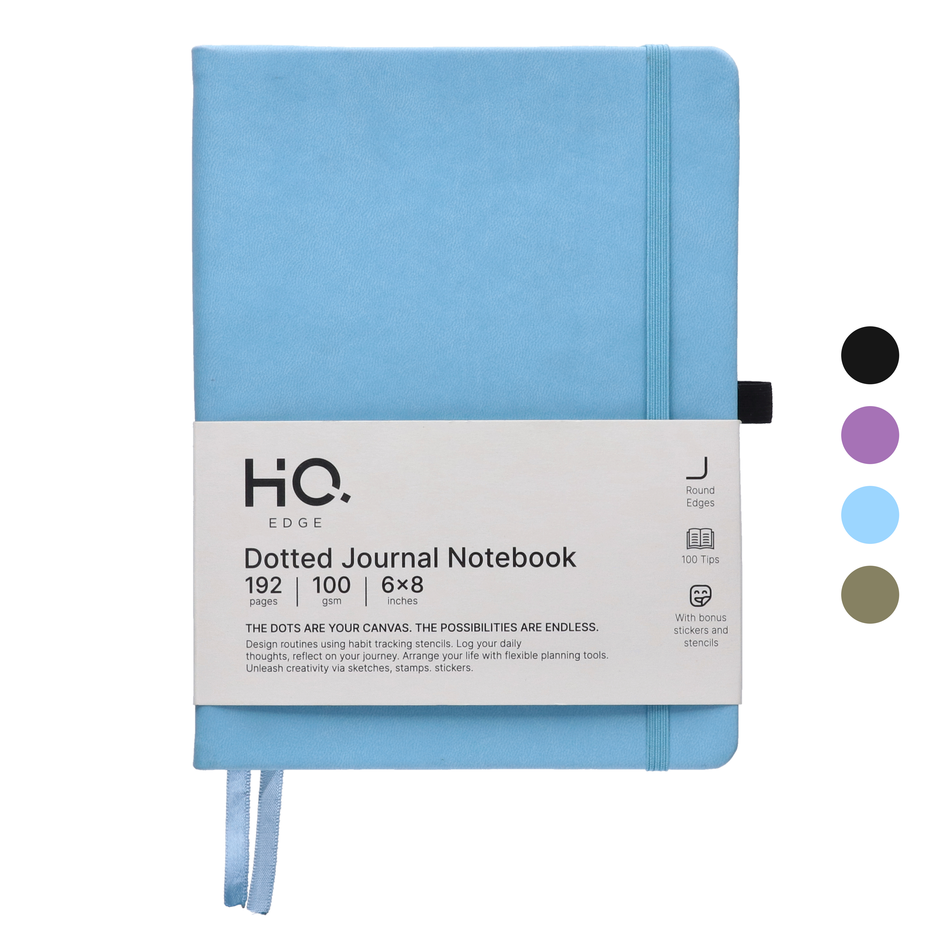 PU Leather Bullet Journal – Dotted Notebook 6x8” | 192 Pages, 100 GSM Thick Paper,Premium A5 Journal for Writing, Planning & Creativity – Black