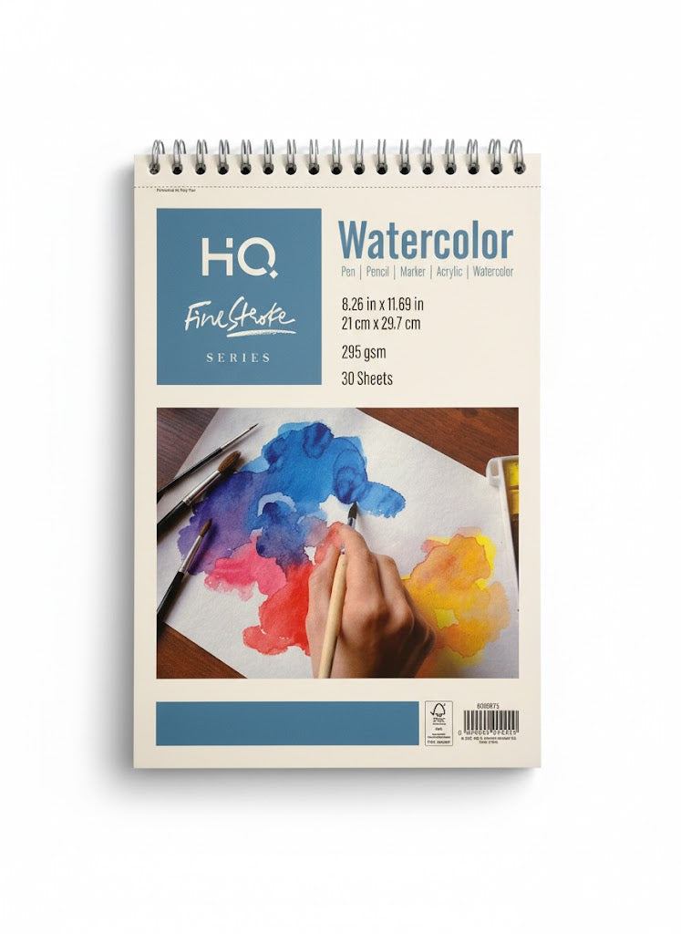 Watercolor Sketch Pad | 8.26x11.69 Inch, 30 Sheets, 295 GSM | Suitable for Pen, Pencil, Marker, Acrylic & Watercolor | Ideal for Artists & Students